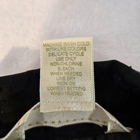 Vintage NEW YORK CITY D. Boho Y2K Black Sheer Pleated Ruffle Shirt Top Size M. - Picture 13 of 16